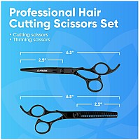 Equinox Professional Hair Scissors Set Includes Barber Scissors Thinning Shears For Hair Cutting Grooming Premium Japanes