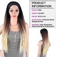 Aisaide Ombre Blonde Braided Headband Wigs For Black Women Long Crochet Box Braids Headband Wig Ombre Brown Mixed Blonde Twist C