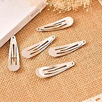 120 Pack 2 Inch Snap Hair Clips Hair Barrettes Silver Snap Barrettes For Girls Kids Toddler Women 50Mmsilver