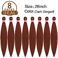 Aqinbel Braiding Hair 26 Inches 8 Bundlespack Pre Stretched Braiding Hair Ginger Braiding Hair Pre Stretched Itch Free Yaki Tex