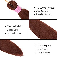 Aqinbel Braiding Hair 26 Inches 8 Bundlespack Pre Stretched Braiding Hair Ginger Braiding Hair Pre Stretched Itch Free Yaki Tex