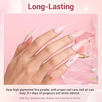 AZUREBEAUTY Dip Powder Nail Kit Starter, Nude Pink Glitter Transparent Neutral Skin, All Seasons 4 Colors Dipping Powder Set, French Nail Art Base Top Coat Activator Essential Liquid Manicure DIY Salon 12 PCS