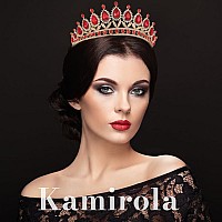 Kamirola Red Crown For Women Wedding Tiara For Women Queen Crown Crystal Tiara Crown Wedding Tiaras For Womens Headbands Bridal