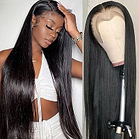 Queen Story 26 Inch Lace Front Wigs Human Hair 13x4 Straight Lace Frontal Human Hair Wigs For Black Women 180% Density Transparent HD Lace Front Wigs Human Hair Pre Plucked With Baby Hair (26inch, Natural Color)