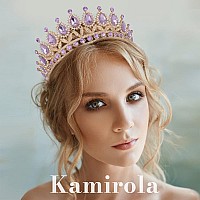 Kamirola Royal Queen Crown And Tiaras Princess Crown For Women And Girls Crystal Headbands For Bridal Princess For Wedding And