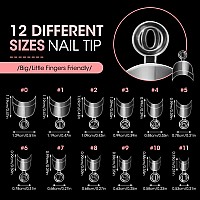 Buqikma Nail Tips Short Oval 600Pcs French Tips Round Shape Half Cover False Acrylic Nails Artificial Tips For Diy Salon Wi