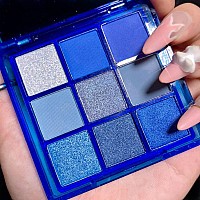 Yeweian Blue Eyeshadow Palette 9 Colors Glitter Matte Eyeshadow Makeup Palettesilver Grey Light Blue Eyeshadow Palette Highly