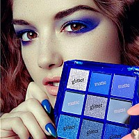 Yeweian Blue Eyeshadow Palette 9 Colors Glitter Matte Eyeshadow Makeup Palettesilver Grey Light Blue Eyeshadow Palette Highly