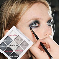 Yeweian Black White Smokey Eyeshadow Palette 9 Colors Matte Glitter Eyeshadow Makeup Palette Silver Gray Eye Shadow For Girls A