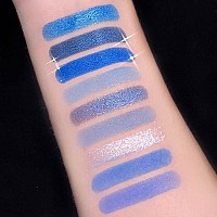 MAEPEOR Blue Silver Eyeshadow Palette 9 Colors Cool Toned Matte Glitter Eyeshadow Palette Longlasting Waterproof Eye Shadow for Girls and Women (Set 3, Blue Silver)