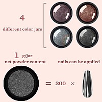 Allstarry Chrome Nail Powder Metallic Mirror Effect Pigment Chrome Laser Iridescent Nail Glitter Magic Unicorn Glitter Dust Kit