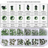 Belicey Nail Rhinestones Kit 800Pcs Multishape Rhinestones For Nail Crystals Decoration Nail Hearts Butterfly Charm Nail Dimond