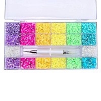 Sunfairy 24000Pcs 3D Rhinestone Jelly Color Ab Nail Rhinestone 35Mm Large Capacity Set Flat Bottom Resin Diy Decorative Accesso