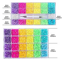 Sunfairy 24000Pcs 3D Rhinestone Jelly Color Ab Nail Rhinestone 35Mm Large Capacity Set Flat Bottom Resin Diy Decorative Accesso