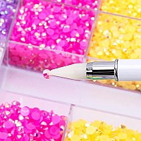 Sunfairy 24000Pcs 3D Rhinestone Jelly Color Ab Nail Rhinestone 35Mm Large Capacity Set Flat Bottom Resin Diy Decorative Accesso