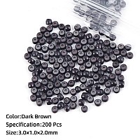 Vlasy 200Pcs Nano Rings Silicone Beads For Nano Ring Human Hair Extensions 5 Color Optional Dark Brown