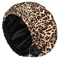 Yanibest Satin Bonnet For Sleeping Hair Bonnets For Women And Men Double Layer Ajustable Silky Bonnet For Curly Braids Hair