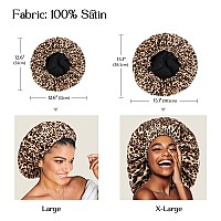 Yanibest Satin Bonnet For Sleeping Hair Bonnets For Women And Men Double Layer Ajustable Silky Bonnet For Curly Braids Hair