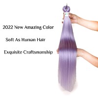 Leticia Light Purple Braiding Hair Pre Stretched Kanekalon Prestretched Braiding Hair Extensions Pack Of 6