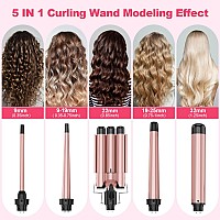 Curling Wand Set Curling Iron Interchangeable 3 Barrel Curler With Ceramic Tourmaline Professional 5 In 1 Wand Curling Iron For