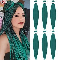 Gozill Braiding Hair Pre Stretched Dark Green Kanekalon Braiding Hair Prestretched Ez Braid Hypoallergenic Braiding Hair Colored