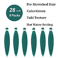 Gozill Braiding Hair Pre Stretched Dark Green Kanekalon Braiding Hair Prestretched Ez Braid Hypoallergenic Braiding Hair Colored