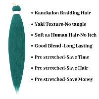 Gozill Braiding Hair Pre Stretched Dark Green Kanekalon Braiding Hair Prestretched Ez Braid Hypoallergenic Braiding Hair Colored