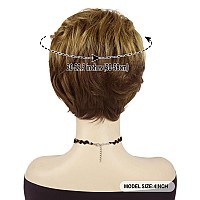 Gnimegil Golden Brown Wigs Short Curly Hair With Bangs Daily Party Wigs For White Women Wig Costume Natural Looking Synthetic Wi