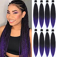 Pre Stretched Braiding Hair 26 Inch 8 Packs Professional Soft Yaki Braiding Hair For Braids Hot Water Setting Synthetic Crochet