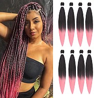 Pre Stretched Braiding Hair 26 Inch 8 Packs Professional Soft Yaki Braiding Hair For Braids Hot Water Setting Synthetic Crochet