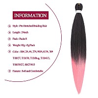 Pre Stretched Braiding Hair 26 Inch 8 Packs Professional Soft Yaki Braiding Hair For Braids Hot Water Setting Synthetic Crochet