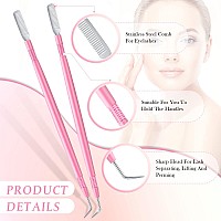 Chumia 2 Pieces Eyelash Lift Perm Tool Lash Separator Tint Tool Stainless Steel Metal Lash Lift Rods Tool For Eyelash Eyebrow Pe