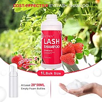 Actrol Eyelash Extension Cleanser Strawberry 1L Natural Lash Extension Shampoo Professional Eyelid Foaming Cleanser Paraben Su