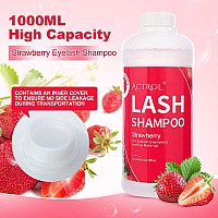 Actrol Eyelash Extension Cleanser Strawberry 1L Natural Lash Extension Shampoo Professional Eyelid Foaming Cleanser Paraben Su