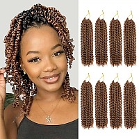 Short Passion Twist Hair 8 Inch Water Wave Crochet Hair For Black Women 8 Pack Bob Passion Twist Crochet Hair Curly Spring Twist