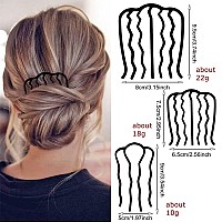 6 Piece Metal Hair Side Combs Hair Fork Clip Teeth Hair Pin Stick for Updo Bun, U Shape Hair Combs for Vintage Hairstyle Hair Accessories