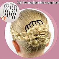 6 Piece Metal Hair Side Combs Hair Fork Clip Teeth Hair Pin Stick for Updo Bun, U Shape Hair Combs for Vintage Hairstyle Hair Accessories