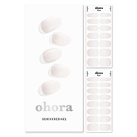 Ohora Semi Cured Gel Nail Strips N Veil White Ombre Works With Any Uvled Nail Lamps Salonquality Long Lasting Easy To