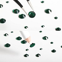 Beadsland Rhinestones for Makeup,8 Sizes 2500pcs Green Flatback Rhinestones Face Gems for Nails Crafts with Tweezers and Wax Pencil,Emerald,SS4-SS30