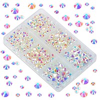 Lpbeads 6000 Pieces Paradise Shine Non Hotfix Rhinestones 6 Sizes Round Crystal Glass Flat Back Rhinestones With Tweezers And Pi