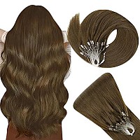 Easyouth Micro Link Hair Extensions Human Hair Medium Brown Micro Ring Hair Extensions Human Hair Brown Micro Loop Hair Extensio