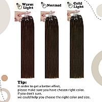 Easyouth Micro Link Hair Extensions Human Hair Medium Brown Micro Ring Hair Extensions Human Hair Brown Micro Loop Hair Extensio