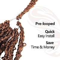 Niseyo Nu Long Prelooped Butterfly Locs Crochet Hair 36 Inch 6 Packs Light Weight Soft Distressed Locs 30Light Brown