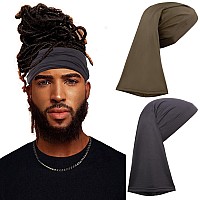 Leeven 2 Pieces Dreadlock Cap And Braid Tube Sock Elastic Cap For Mens Long Dreadlocks