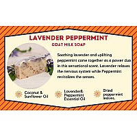 Goat Milk Stuff Goat Milk Soap - LAVENDER PEPPERMINT SOAP | All-Natural Soap, Moisturizing Bar For Hands and Body, For All Skin Types - Handmade (Box of 2)