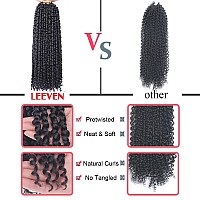 Leeven 8 Packs Prelooped Goddess Passion Twist Braiding Hair With Curly Ends Natural Black 18 Inch Long Bohemian Pretwisted Pa