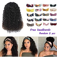 Fashion Plus Headband Wig Human Hair Water Wave Headband Wigs For Black Women Brazilian Virgin Curly Human Hair Headband Wigs No