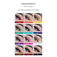 BestLand 12 Colors Matte Liquid Eyeliner Set Rainbow Colorful Neon Eyeliner Pencil Pigmented Waterproof Smudgeproof Long Lasting Gel Eye Liner Christmas Makeup Gift Kit for Women (Set E)