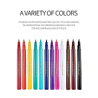 BestLand 12 Colors Matte Liquid Eyeliner Set Rainbow Colorful Neon Eyeliner Pencil Pigmented Waterproof Smudgeproof Long Lasting Gel Eye Liner Christmas Makeup Gift Kit for Women (Set E)