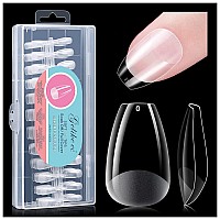 Gelike Ec Short Coffin Nail Tips Soft Gel X False Nail Tips Full Cover For Nail Extension Acrylic Nails Professional Clear Ge